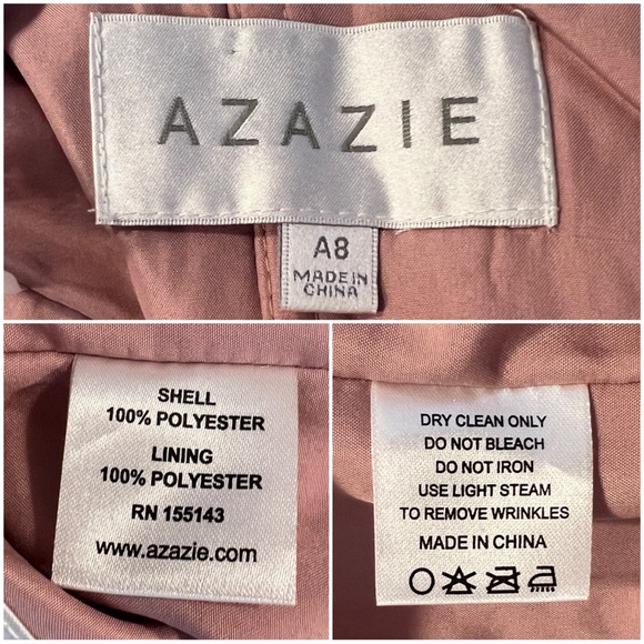 •AZAZIE•‎ Salma Sleeveless Sheath Side Slit Chiffon Dress in Dusty Rose Size A8 - Picture 13 of 15